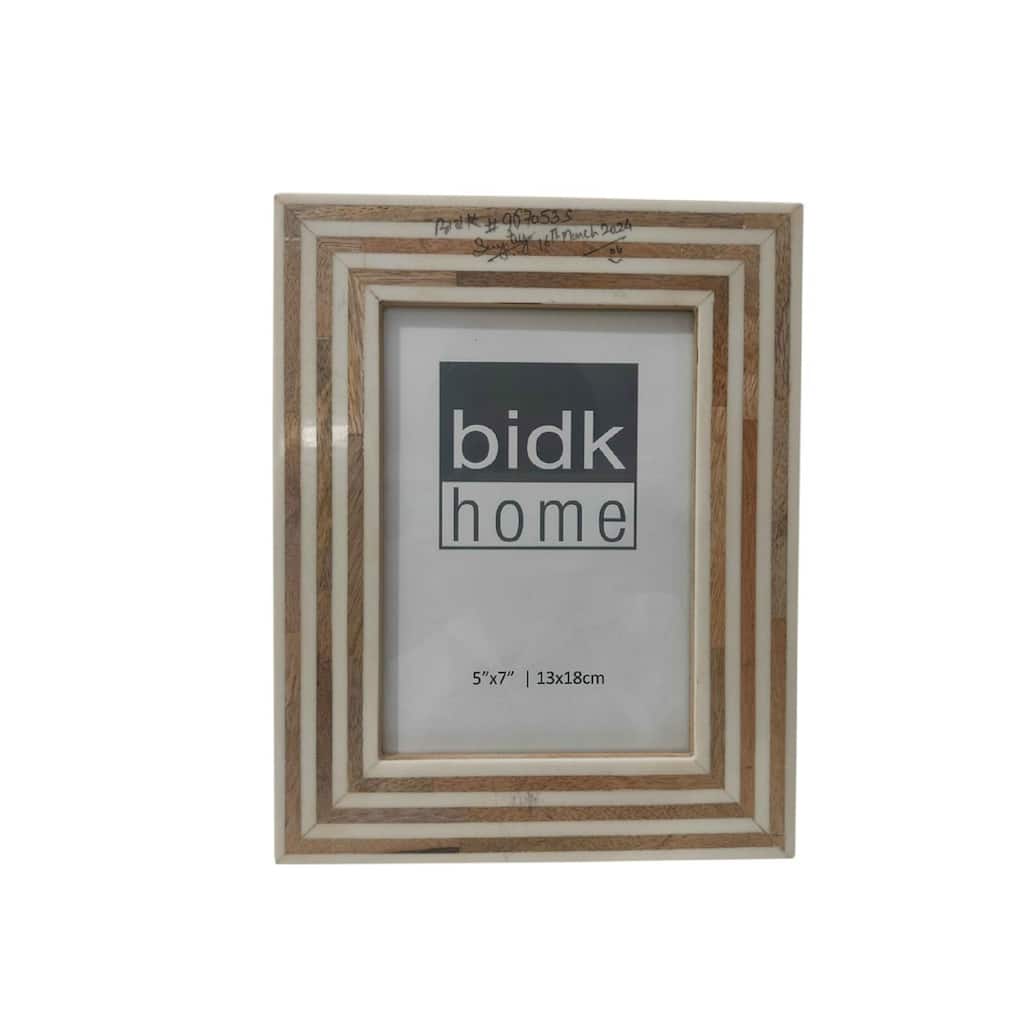Tiles Rectangular Picture Frame - for 5" x 7" Photo - Brown and White