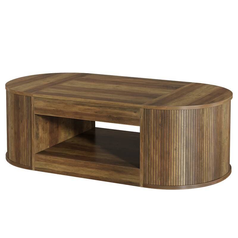 Coffee Table with Storage, Large Center Tea Cocktail Accent Table, Living Room Office Reception Sofa Table