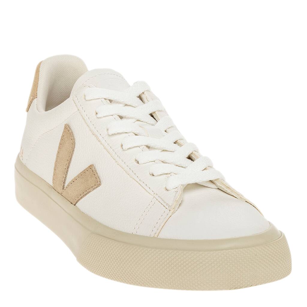 Veja Women's Campo Leather Sneakers in White and Almond