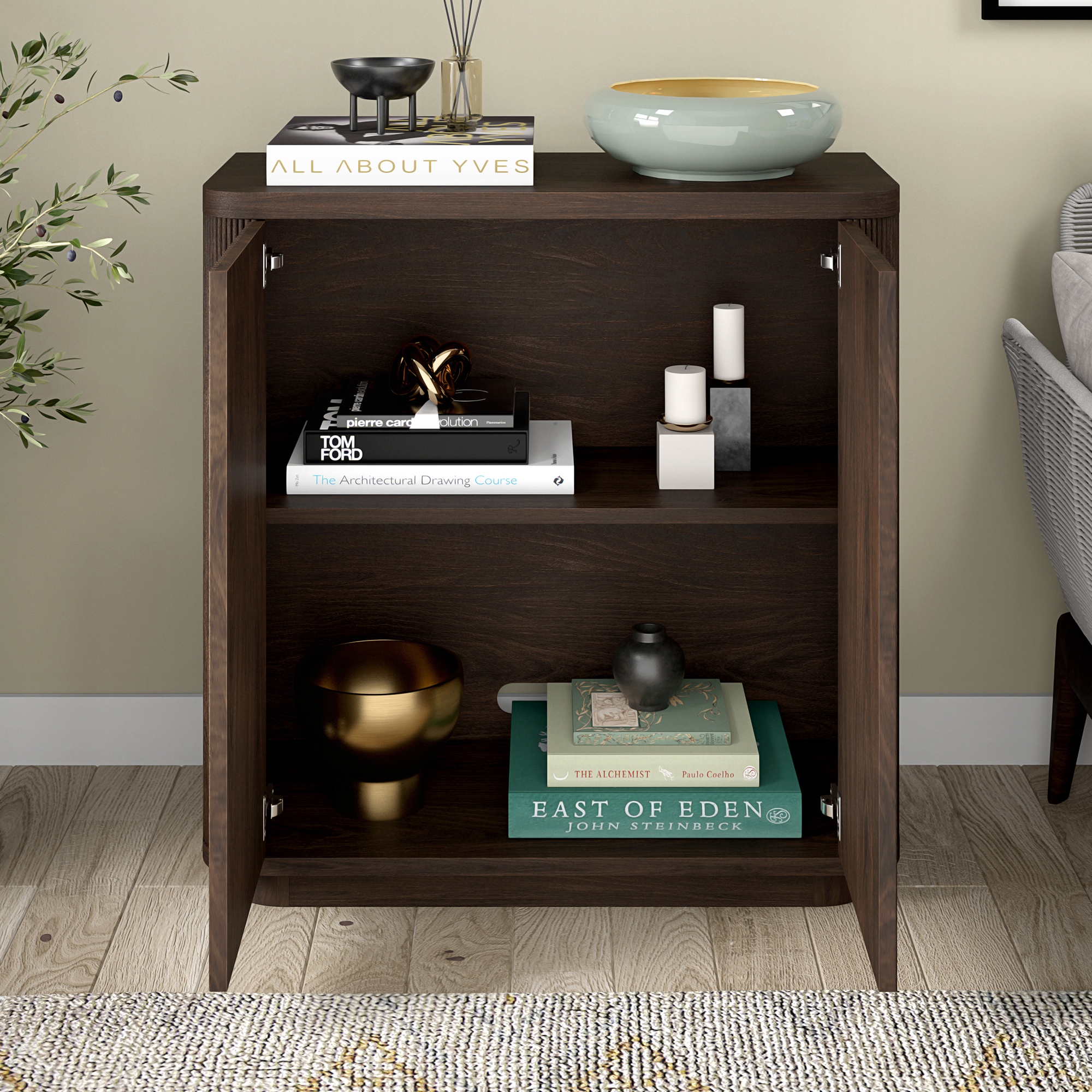 Easton 32" Wide Rectangular Fluted Accent Cabinet - 32" Wide