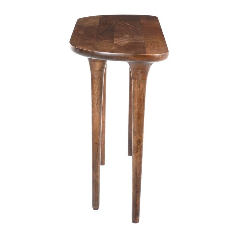 HomeRoots 48" Brown Solid Wood Half Circle Console Table - 48.00 in. x 29.90 in. x 16.00 in.