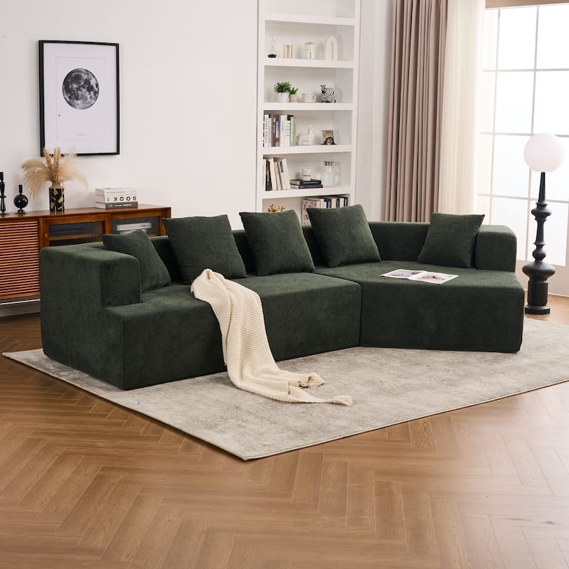 Modern Memory Foam Couch Sofa with Chenille Fabric Upholstered