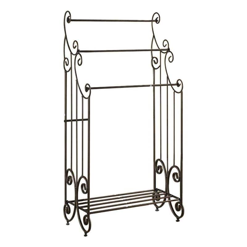 Pewter Metal Towel Rack