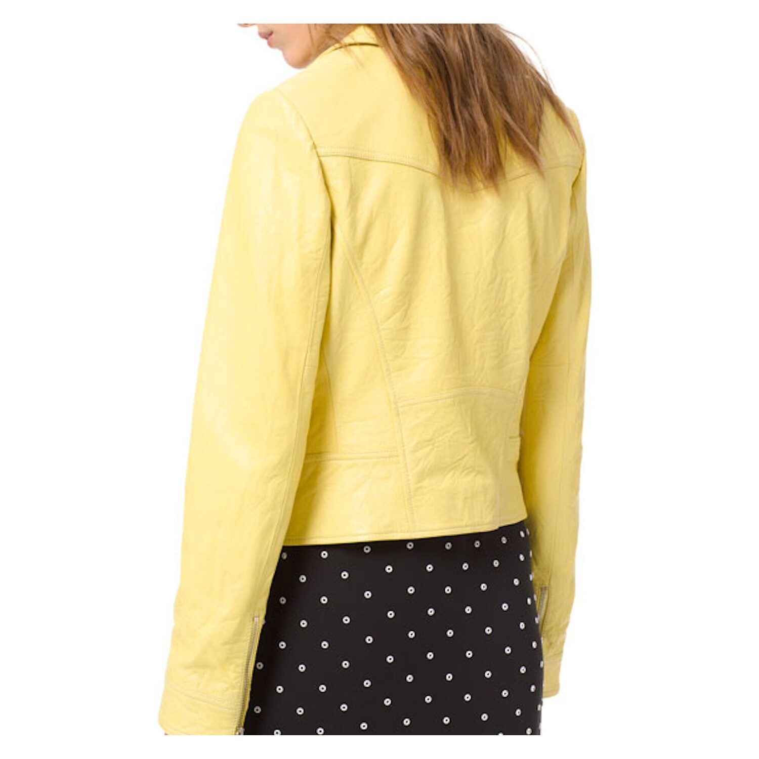michael kors yellow leather jacket