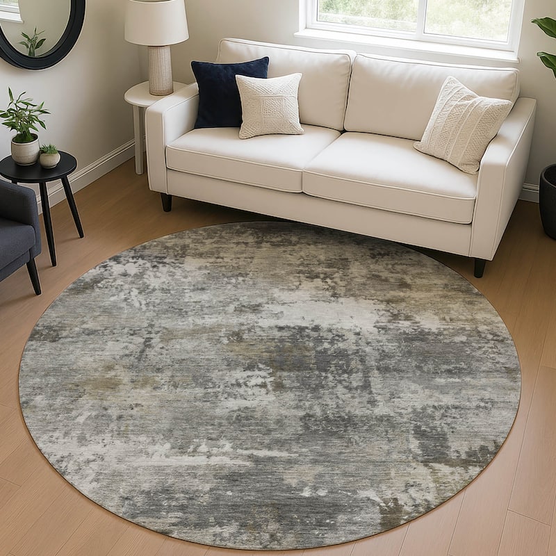 Machine Washable Indoor/ Outdoor Modern Blend Chantille Rug