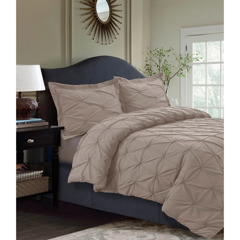 Sydney Oversized 3-piece Pintuck Duvet Cover Set