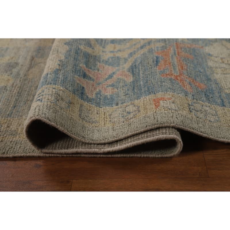Vegetable Dye Oushak Turkish Area Rug Hand-Knotted Wool Carpet - 8'11"x 12'3"