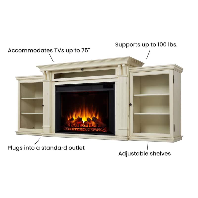 Tracey 84" TV Stand Electric Fireplace by Real Flame