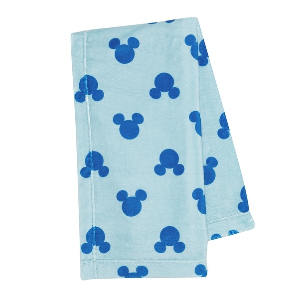 slide 2 of 6, Lambs & Ivy Disney Baby Forever Mickey Mouse Blue Soft Fleece Baby Blanket