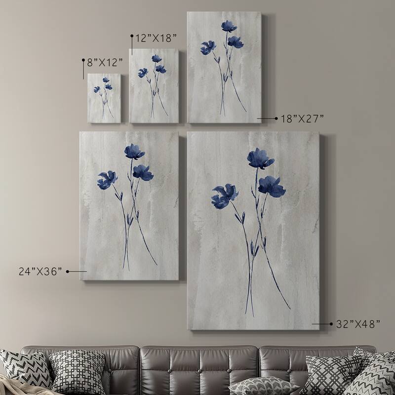 Indigo Botanical III Premium Gallery Wrapped Canvas - Ready to Hang