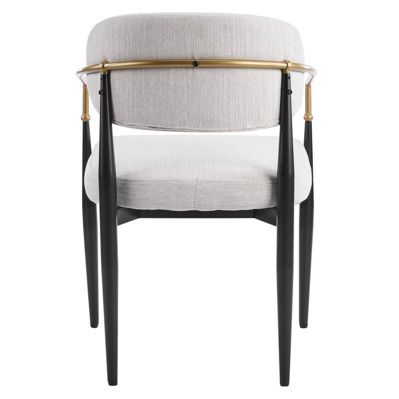 Christopher Knight Home - GlamCore Modern Upholstered Metal Base Dining Chairs with Gold Accents