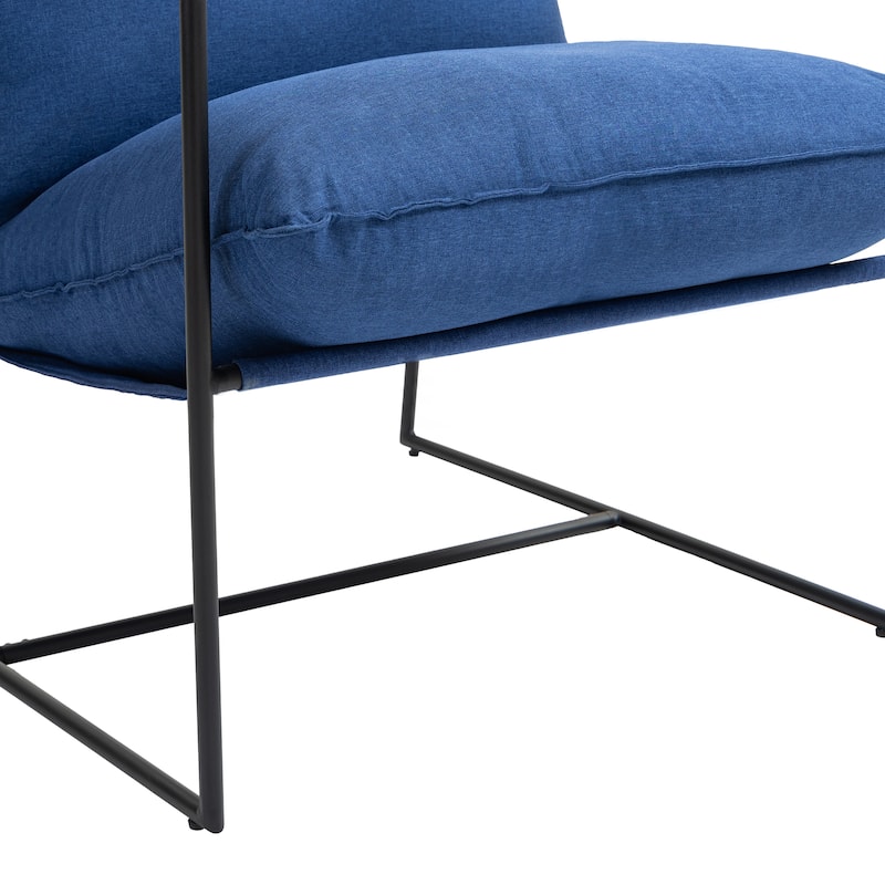 Metal Framed Accent Chair Sling Armchair with Bag Cushion