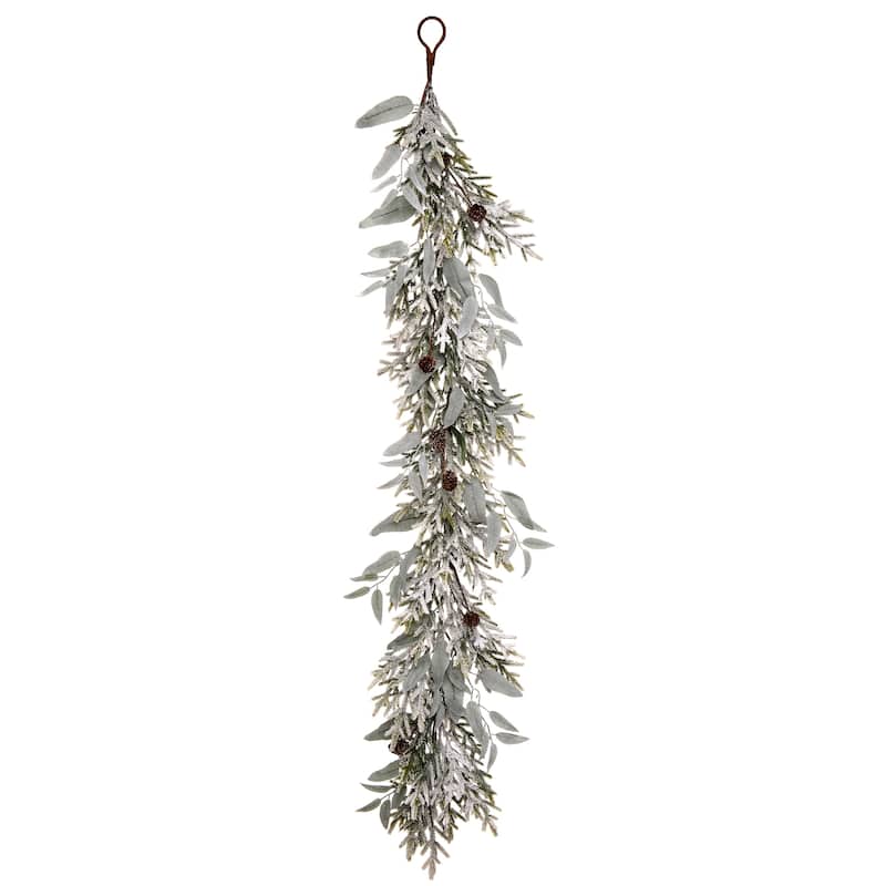 48" Sage/Mini Spruce with Cones Garland - Grey Green - 48-Inch