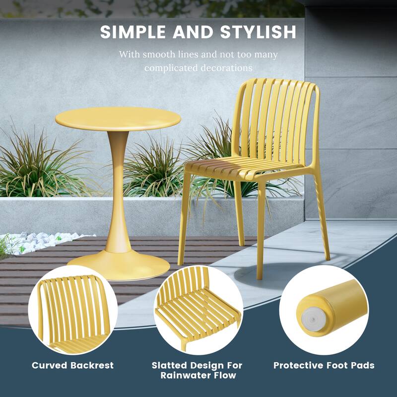 Frond and Form Outdoor Stacking Dining Side Chair (Set of 2)