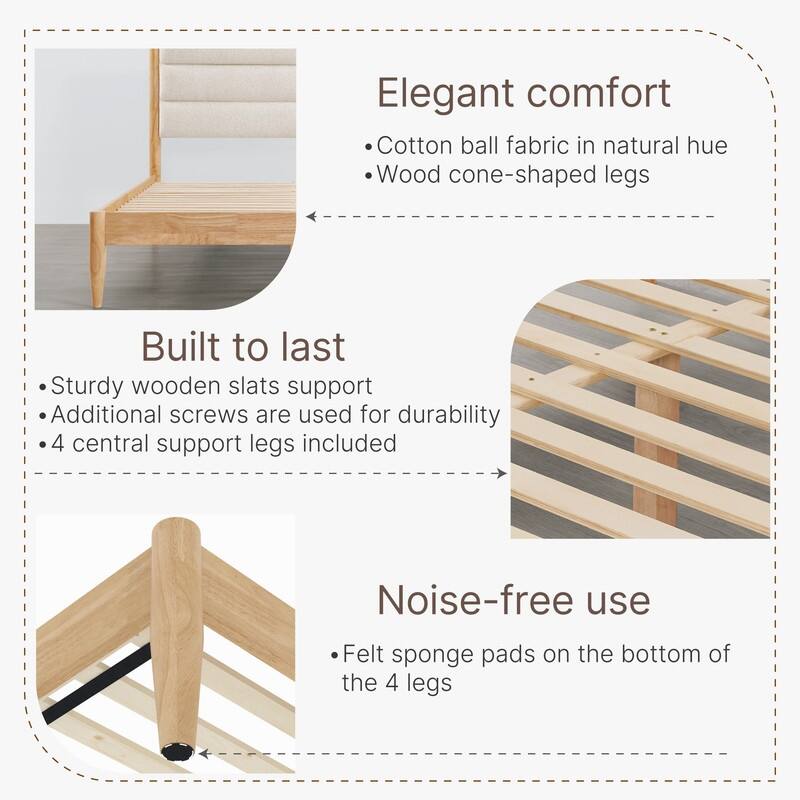 Mason Upholstered Platform Bed Frame with Headboard