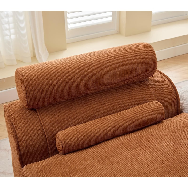 GDFStudio - Chenille Modular 2-Seater 66" Armless Lounge Loveseat Sofa