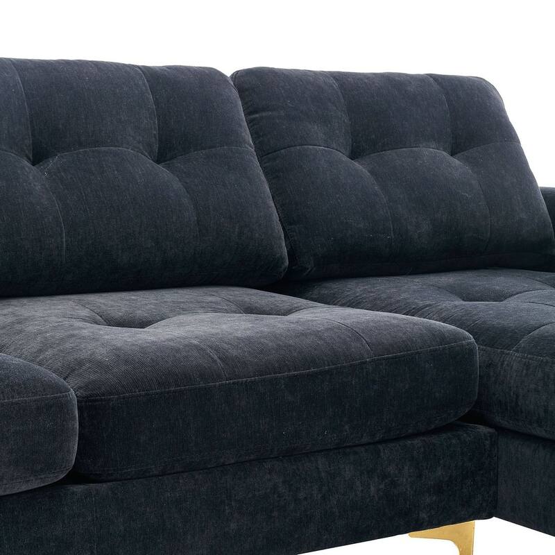 L-Shape Convertible Sectional Sofa Couch, Living Room Sectional with Movable Ottoman for Living Room, Apartment, Office