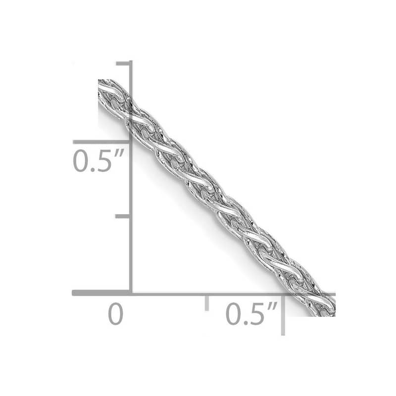 Curata 14k White Gold Solid Polished 2.25mm Round Wheat Chain Bracelet Lobster Claw