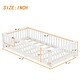 preview thumbnail 26 of 109, Pine Wood Floor Bed with Safety Guardrails and Door for Kids, Boys, Girls, Bedroom