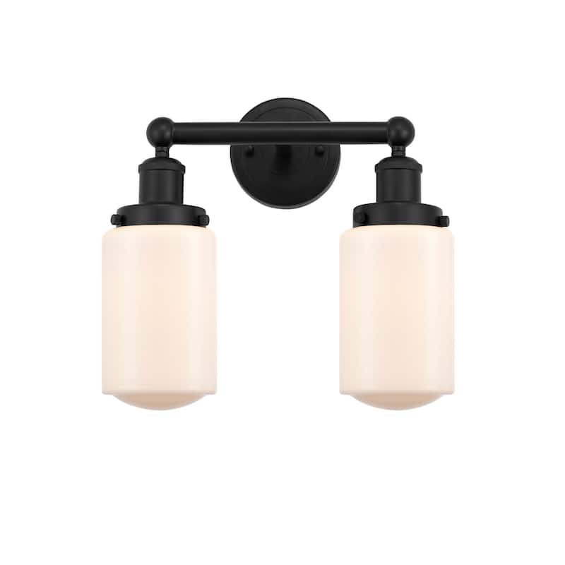 Innovations Lighting 616-2W-10-16 Dover Vanity Dover 2 Light 16" Wide - Matte Black / Matte White
