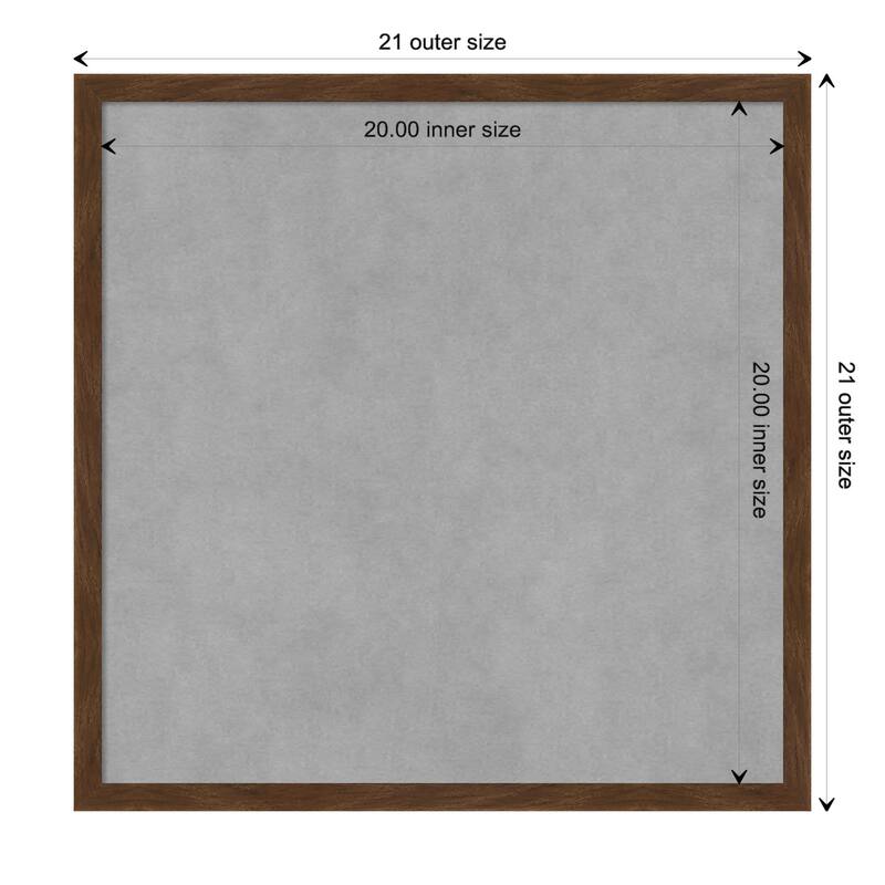 Amanti Art Carlisle Brown Narrow Framed Magnetic Board - Board Size 20x20