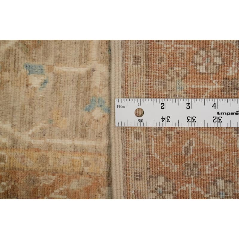 Hand Knotted Oriental 100% Wool Carpet Traditional Floral Brown Ziegler Runner Rug - 11' 8'' X 3' 1''