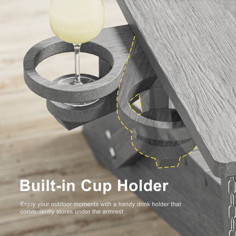 3-Position Adjustable Folding Adirondack Chair W/ Ottoman for Outdoor