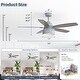 preview thumbnail 4 of 11, 52-Inch Premium Cement Gray Ceiling Fan With Light,E26 Bulb Included,Remote Control,DC Motor,5 Plywood Blades