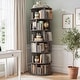 preview thumbnail 55 of 102, 4/5/6 Tiers Round Rotating Bookcase, Revolving Floor Standing Bookshelf Corner Organizer Display Gray-6T