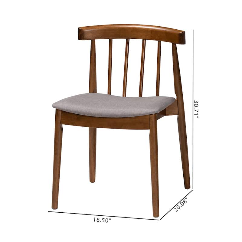 Mid-Century Beige Fabric Dining Chair Set by Baxton Studio