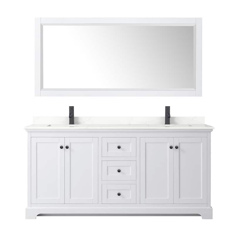 Avery 72-inch Double Vanity, Quartz Top, 70-inch Mirror