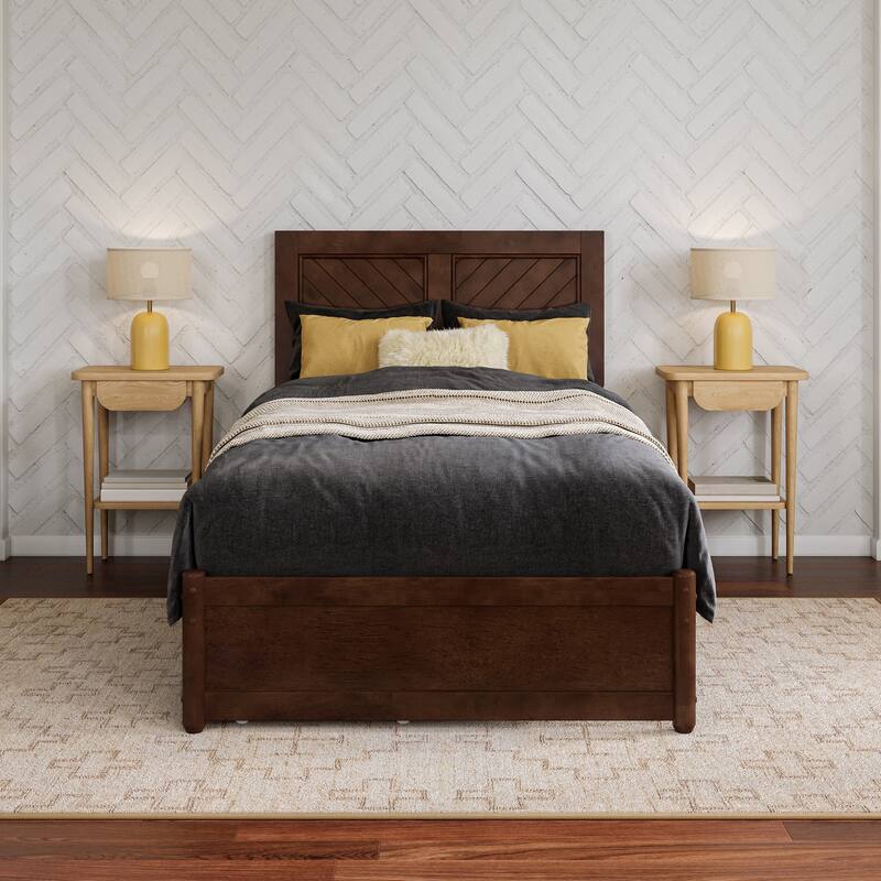 Clayton Platform Bed with Panel Footboard and Storage Drawers