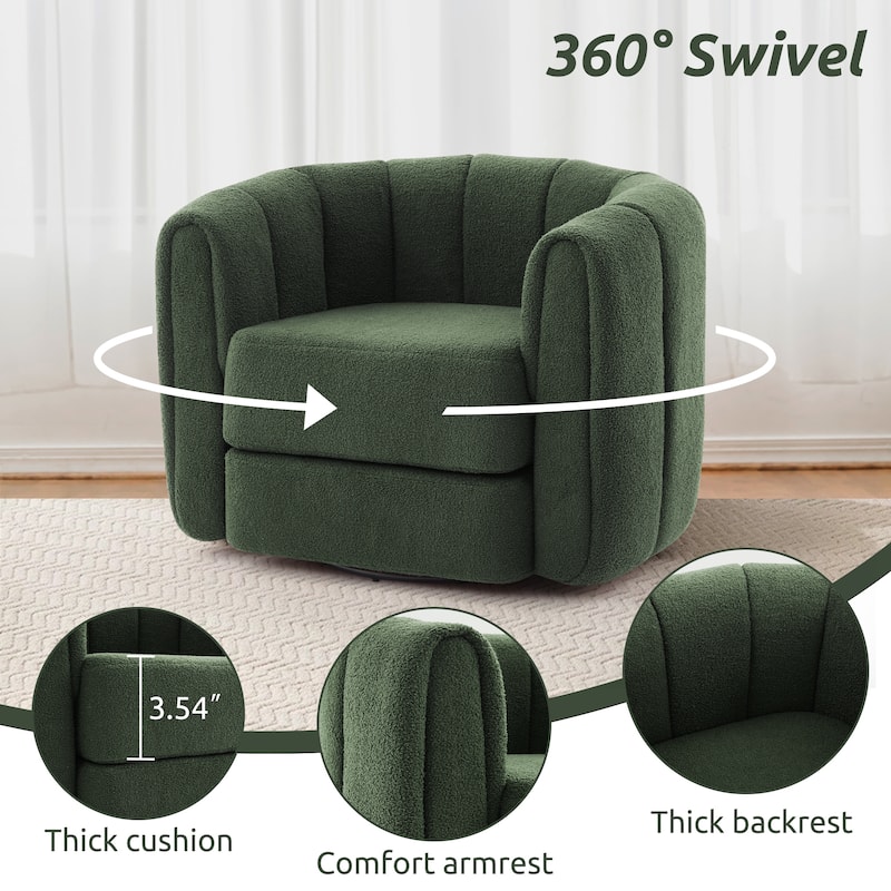 Upholstered Swivel Accent Barrel Chair Armchair