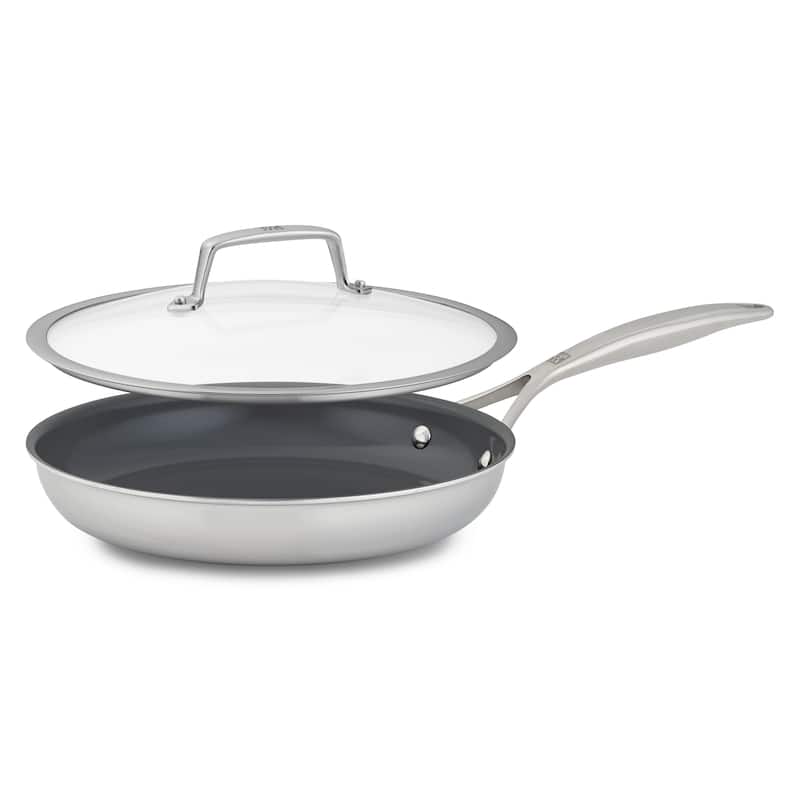 ZWILLING Energy Plus 10-inch Stainless Steel Ceramic Nonstick Fry Pan with Lid - 2-pc