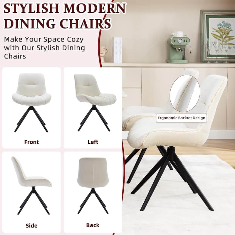 XINMICS Upholstered Dining Chairs Swivel Accent Armchairs