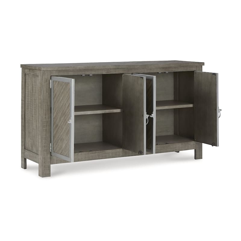 Signature Design by Ashley Krystanza Gray Dining Server - 64" W x 18" D x 35.75" H