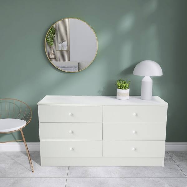 slide 1 of 8, Chest of Drawers,Wooden Storage Cabinet with 6 Drawers-White
