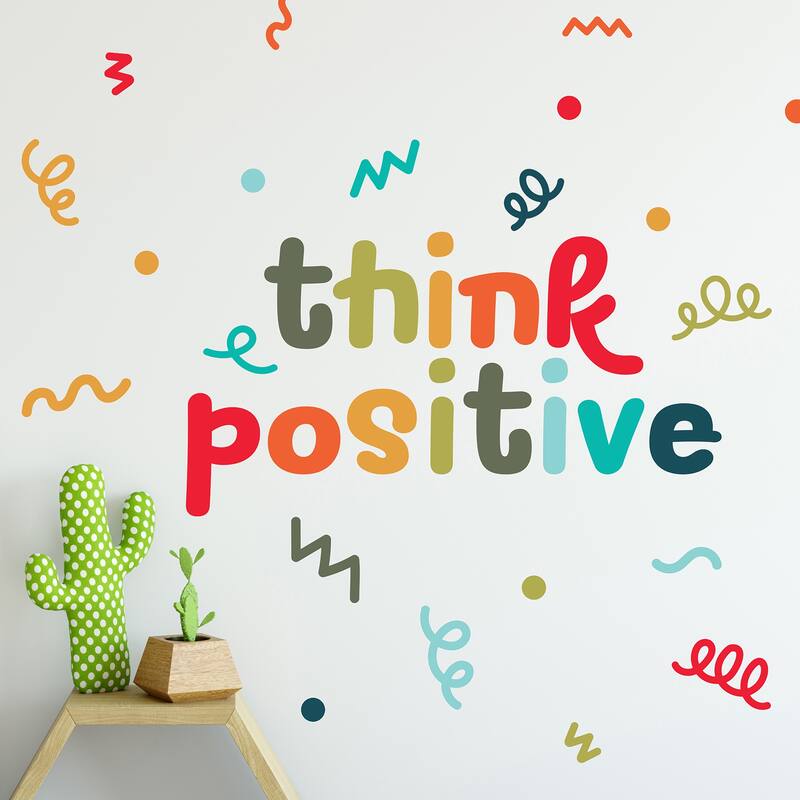 RoomMates Think Positive Multicolor Wall Quote Decals