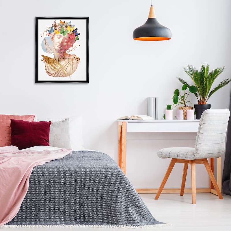 Stupell Serenity Statue Collage Framed Floater Canvas Wall Art Design By Susan Arnot