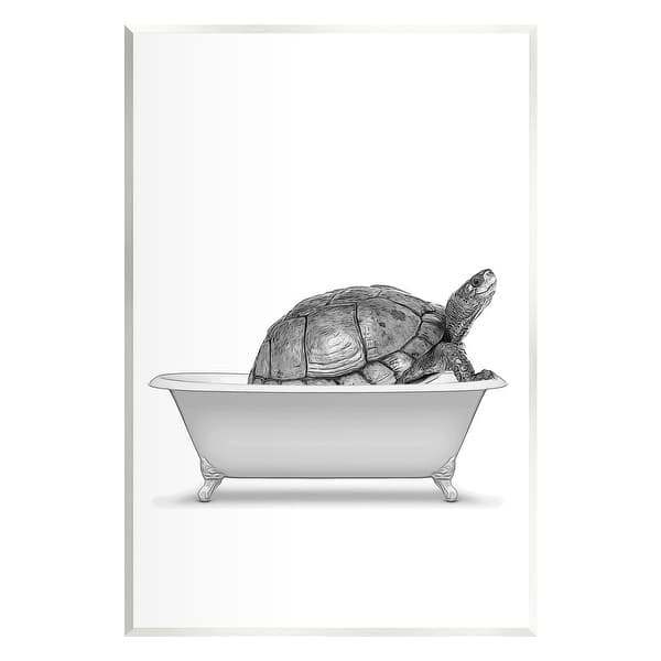 Stupell Tortoise Bathing In Tub Sea Life Wall Plaque Art by Annalisa ...