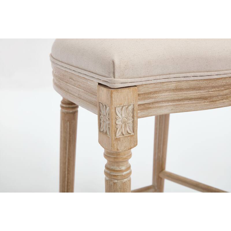 Set of 2 French Country Dining Chairs, Upholstered with Round Back Design