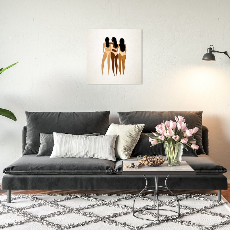 Wynwood Studio Canvas Fashion and Glam Tan Line Girls Brown and Light Brown Modern & Contemporary Wall Art Canvas Print - 20 x 20