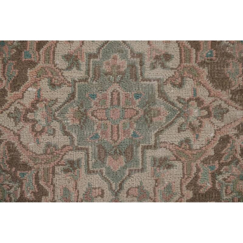 Hand Knotted Oriental 100% Wool Carpet Traditional Floral Pink Mashad Area Rug - 12' 3'' X 9' 4''