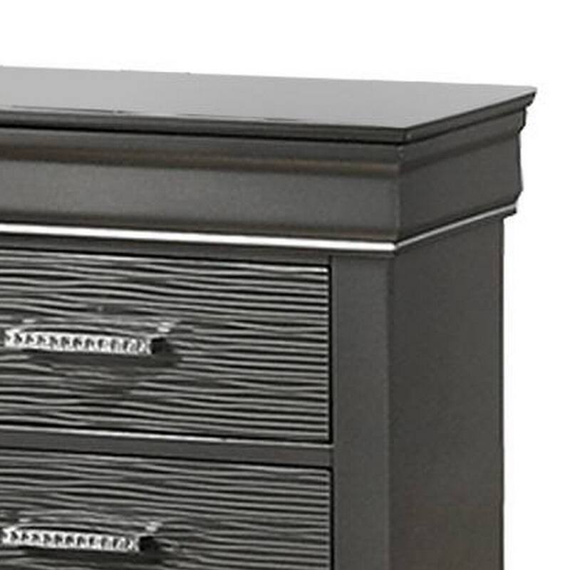 Dark Gray 2 Drawer 21.3 in. W Nightstand with Sturdy Hardware and Ample Storage