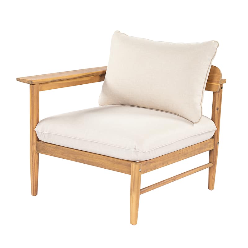 Christopher Knight Home - Terassi 5-Piece Acacia Wood Outdoor L-Shaped Sectional Sofa Set with Ottoman, Light Teak Finish