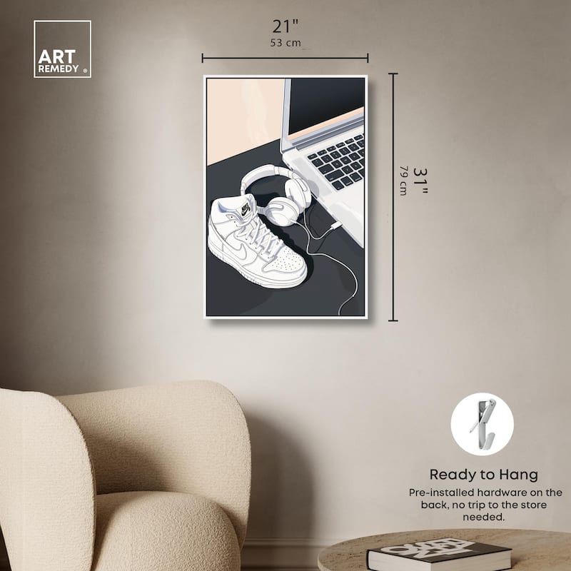 Laptop Sneaker Study Canvas by Art Remedy