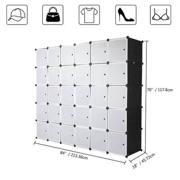 Gymax 16 Cube Storage Organizer Plastic Organizer Units 49.5'' X