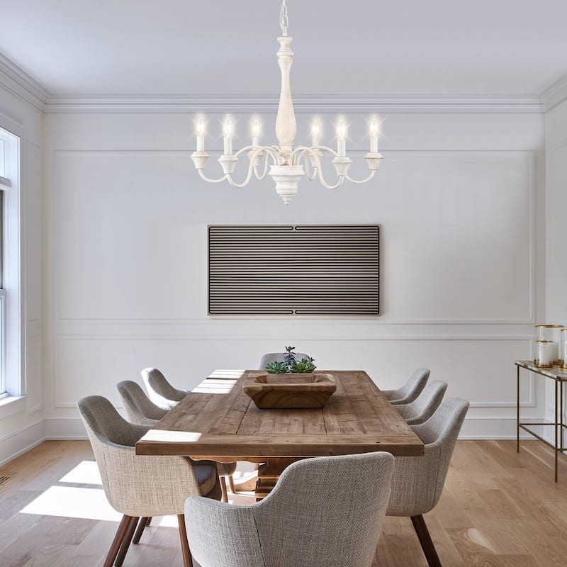 6-Light Farmhouse Branches Chandelier for Bedroom Study Dining Room