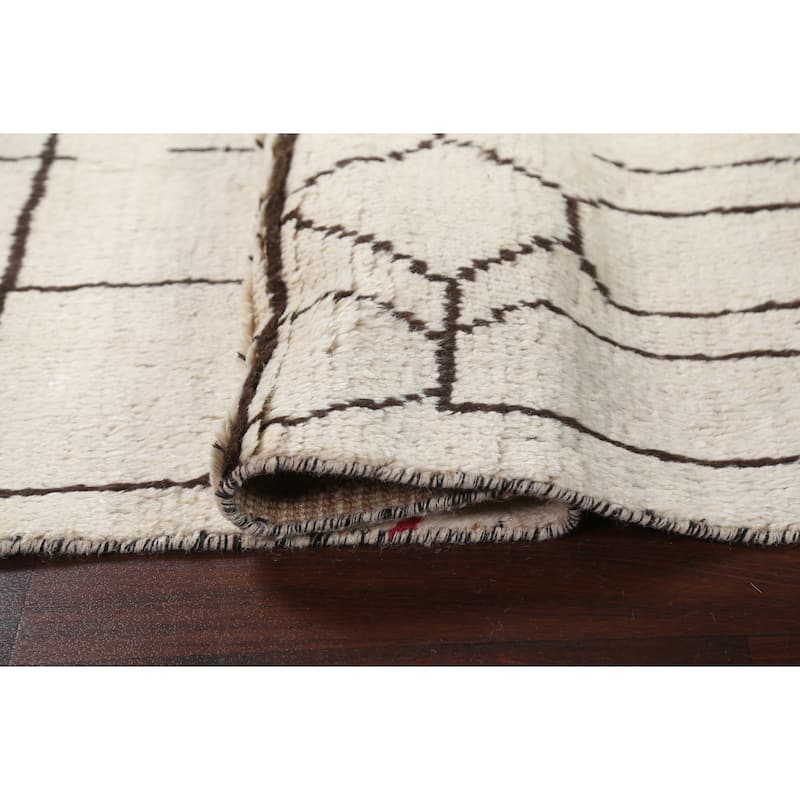 Tribal Moroccan Oriental Home Decor Area Rug Hand-knotted Wool Carpet - 4'1" x 6'7"