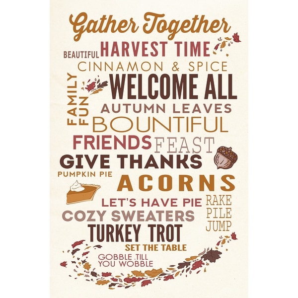 Gather Together Thanksgiving Typography LP Artwork Art Print